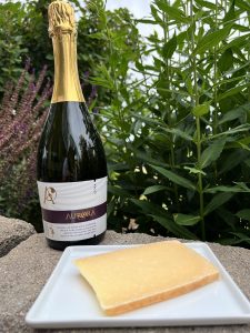 Aurora Cellars Leora wine and piave vecchio cheese