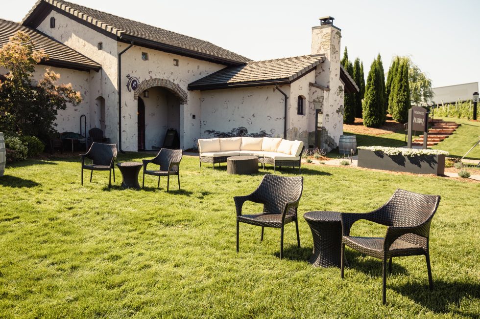 Aurora Cellars outdoor seating area