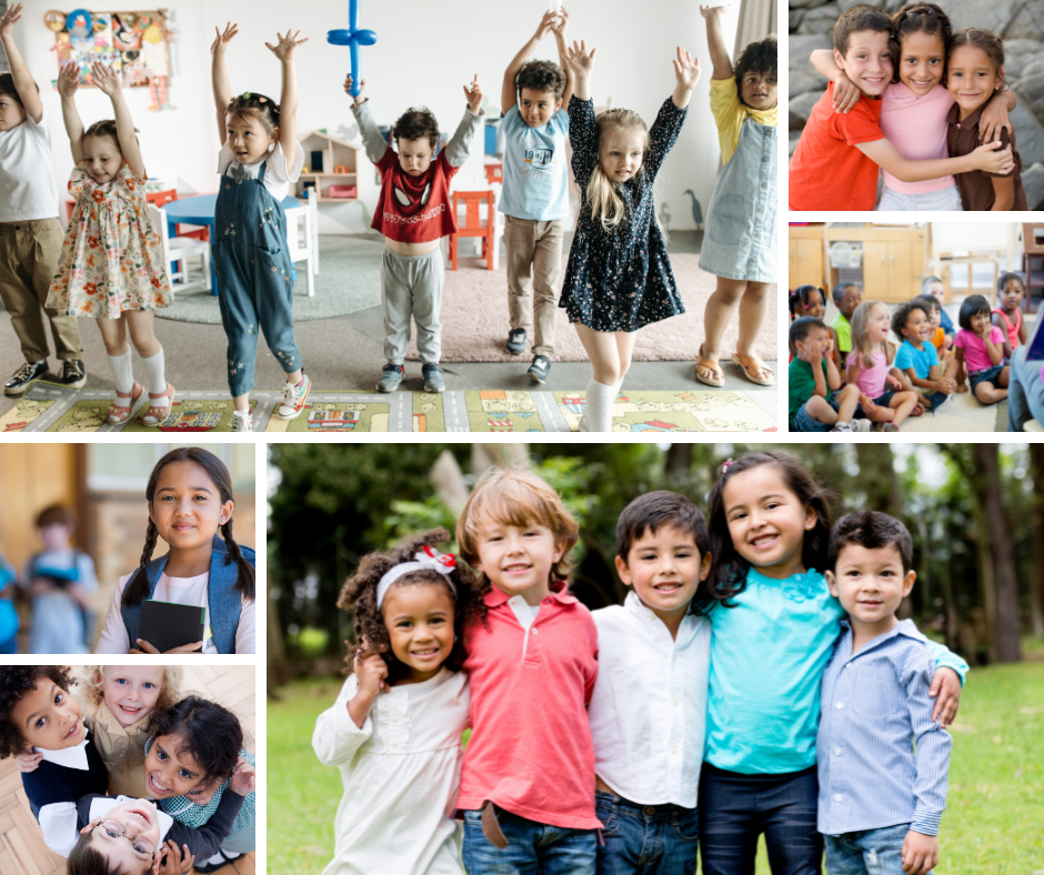 Collage of kids from Aurora Cellars early childhood education