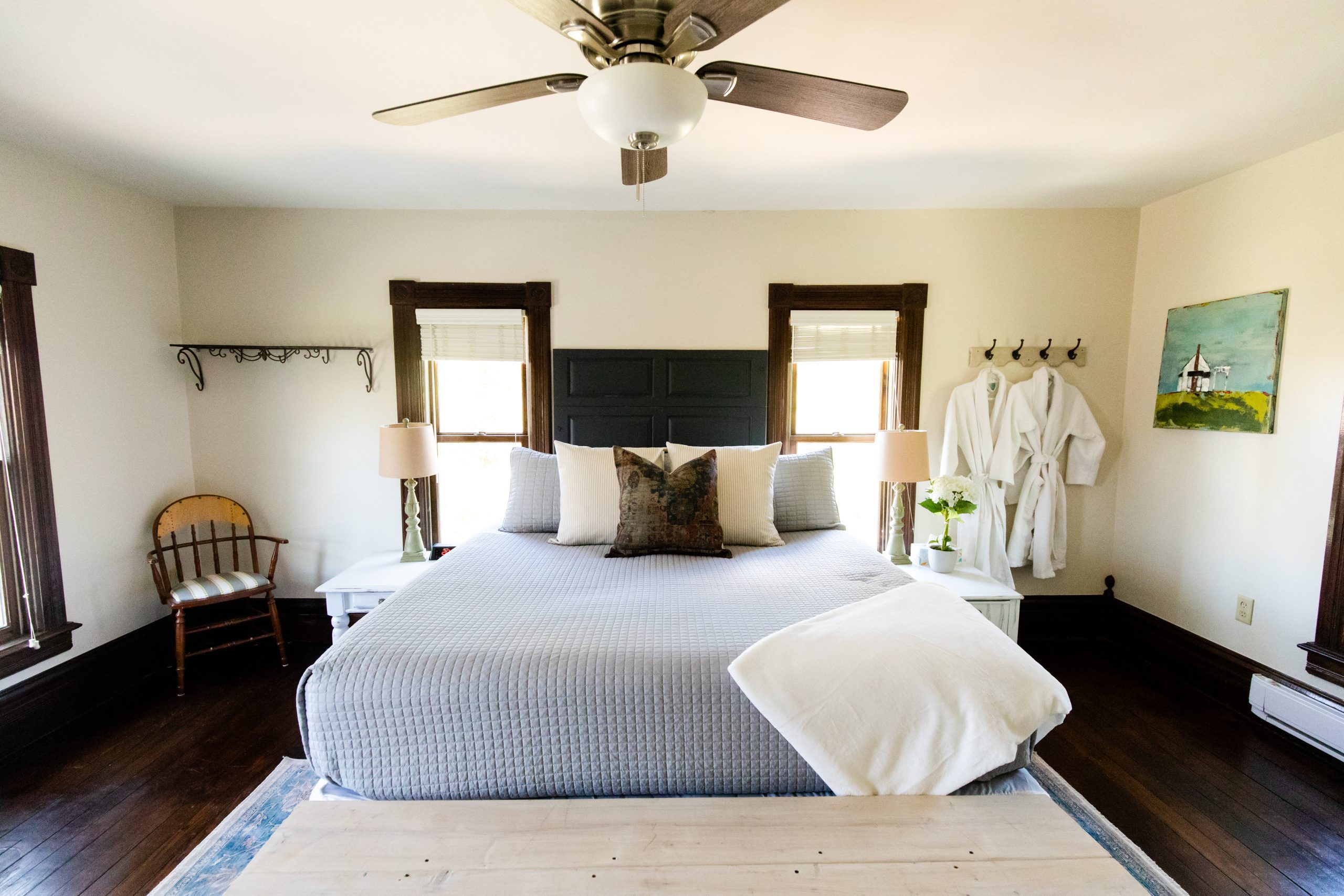 Cozy room at Aurora Cellars in Lake Leelanau, MI, comfortably sleeping up to six guests