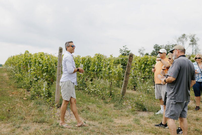 Winemaker tasting experience in the rolling hills of Aurora Cellars in Lake Leelanau, MI.