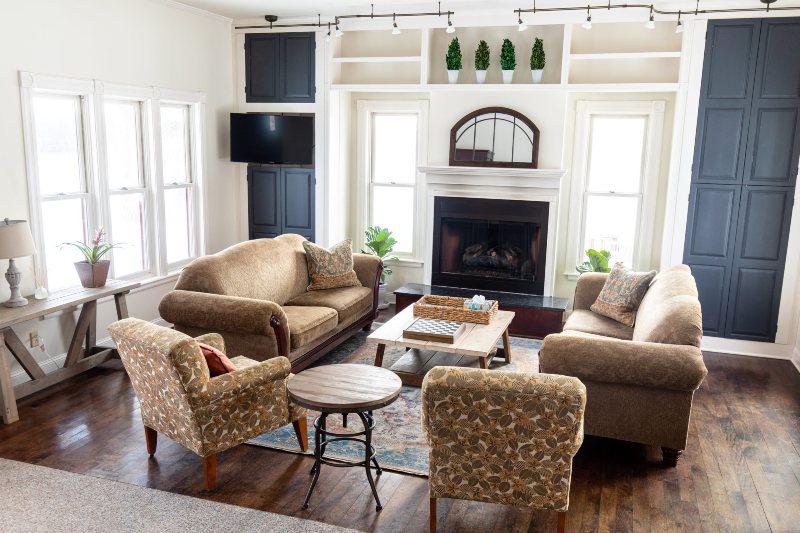 A cozy farmhouse with fireplace available for rental in Lake Leelanau, MI