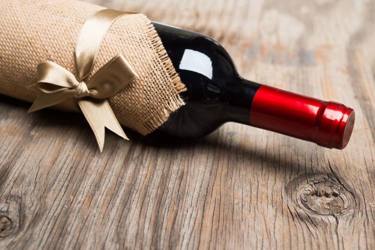 Wine bottles and gift boxes at Aurora Cellars in Lake Leelanau, MI